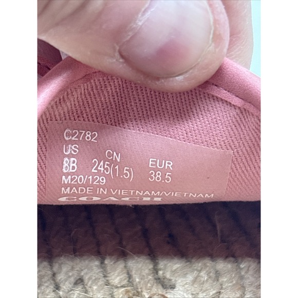 Coach C2782 Carson Espadrille Shoes Bubblegum Size 8 B - Picture 16 of 16